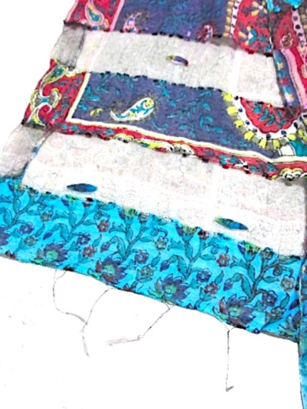 Boho Patchwork Sheer Scarf - Picture 2 of 4